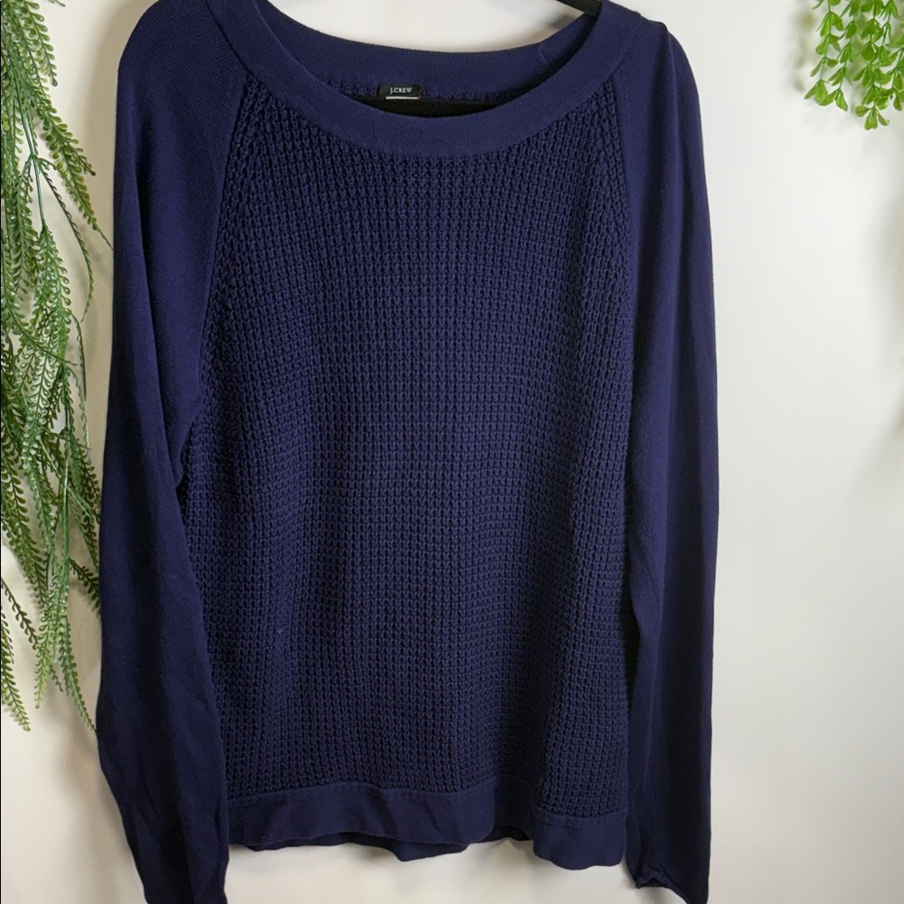 J. Crew Deep Blue Crew Neck Sweater